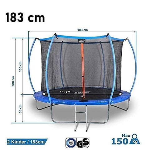 Dunlop Trampolin X-Tramp - Gartentrampolin 183cm / 2 Kinder , Outdoor / Draussen Hüpf Spielgerät Springen Trampoline Sport Tram Poline