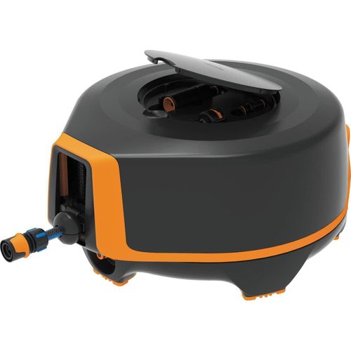 Fiskars Schlauchtrommel Schlauchtrommel Wasser mit Schlauch, Bewässerungs-Set, 25m Reichweite, (1/2 Zoll Schlauchwagen, Wasser All in One Set, Schlauc