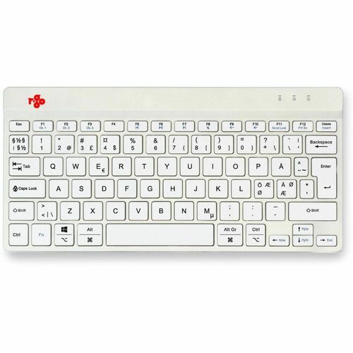 R-Go Tastatur Compact Break Nordic-Layout kabellos weiß