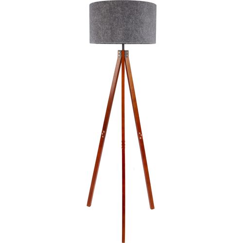 Näve Leuchten Stehleuchte "FILCO" braun/grau H: 147 cm Stehleuchte "FILCO" braun/grau H: 147 cm Stehleuchte - Stehleuchte "FILCO" braun/grau H: 147 cm, Stehlampe im Scandi Style, aus Holz und Kunststoff in natur dunkel, 147 cm hoch, Ø 45 cm, E27-Fassung – Druckschalter