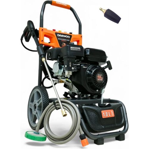 DAEWOO Benzin Hochdruckreiniger 7PS Flächenreiniger 207 Bar Terassenreiniger mit Dreckfräse Kombiset'