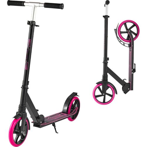 Kinderroller - Kickroller Cityroller 2 Räder - Höhenverstellbarer Lenker - Rutschfestes Deck - Leichter Rahmen - Faltbar - Belastbar bis 100 kg - Für Kinder ab 8 Jahren - Pink