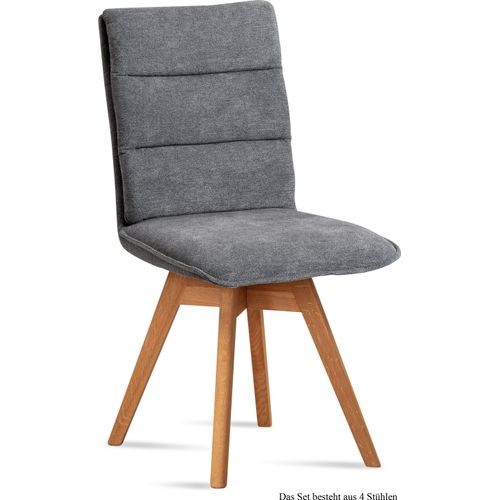 Esszimmerstuhl drehbar (4er-Set) Dorle 47x92x60 Eiche geölt/Grau