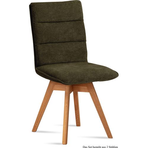 Esszimmerstuhl drehbar (2er-Set) Dorle 47x92x60 Eiche geölt/Khaki