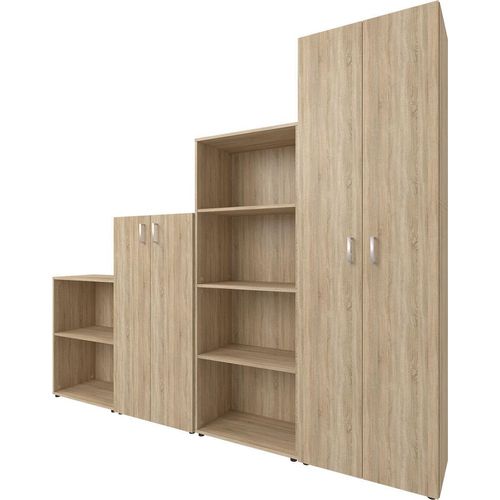 Multi-Kombi Regalkombi Schrankkombi Bürokombi Kombischrank Treppe "Trio 2345" Sonoma/Eiche