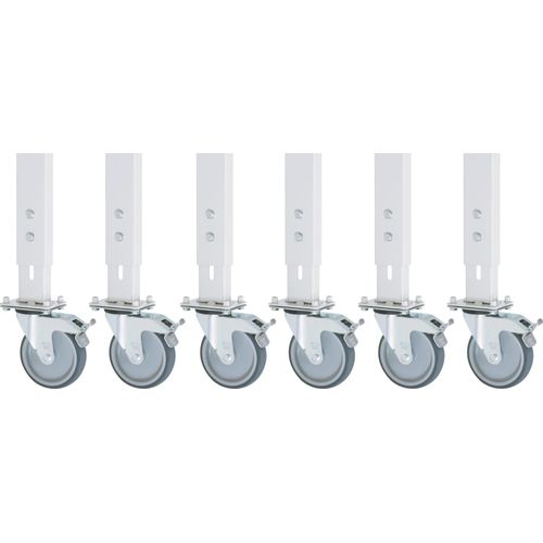 Rau Rollensatz Arbeitstisch Tom, 6 Lenkrollen mit Feststeller