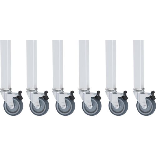 Rau Rollensatz Arbeitstisch Jerry, 6 Lenkrollen mit Feststeller