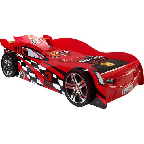 Autobett >Autobett< in Rot aus MDF - 228,6x60,2x111cm (BxHxT)