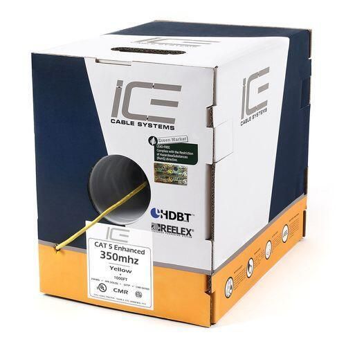 ICE Cable - Cat.5e Kabel, 350MHz, UTP, 24AWG, SBC, HDBaseT, 305m Pulloutbox, Farbe: gelb