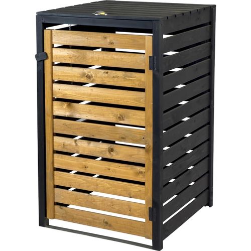 dobar Mülltonnenverkleidung 120 L, schwarz-braun