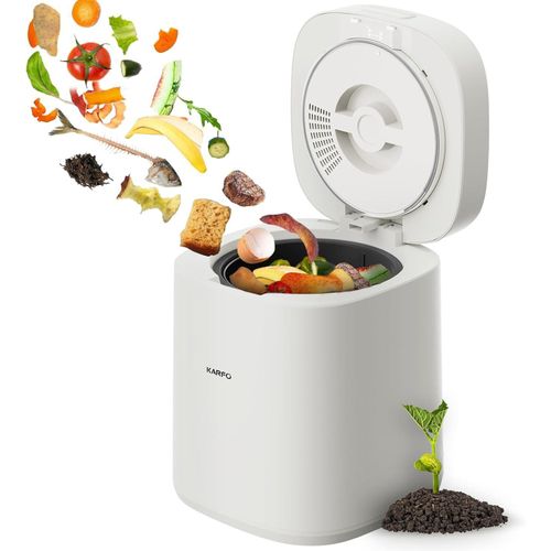 Leicke 2.5L Küchenabfallentsorger Abfallvernichter Abfallentsorger Küchen Lebensmittelabfall Müllentsorger, Abnehmbarer Kohlefilter, weiß