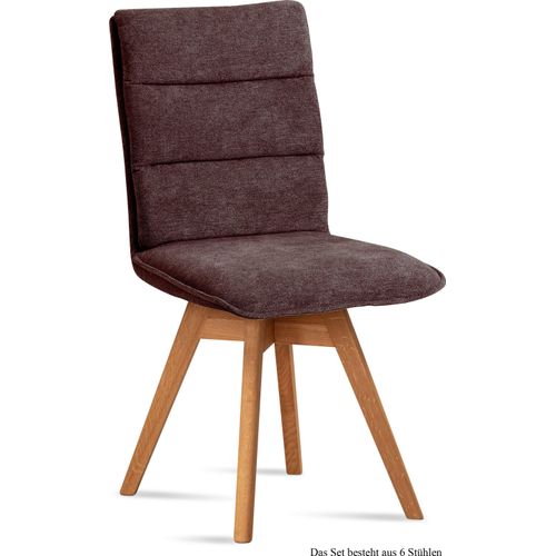 Esszimmerstuhl drehbar (6er-Set) Dorle 47x92x60 Eiche geölt/Braun