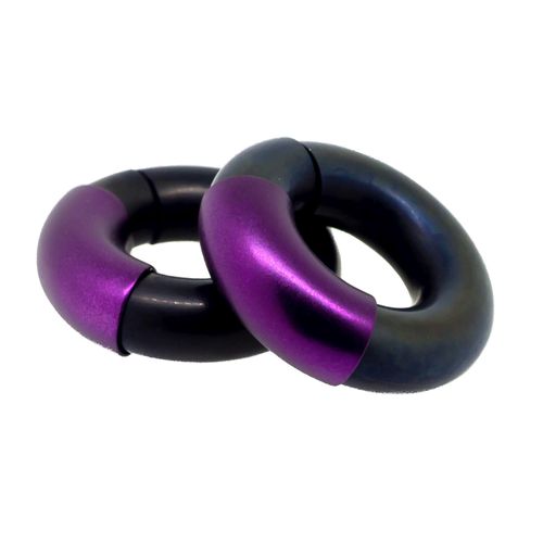 Paar Creolen DEMARIE "925 Sterling Silber Kautschuk", pink (fuchsia), Ohrringe, Damen, one-size, Silber 925 (Sterlingsilber)