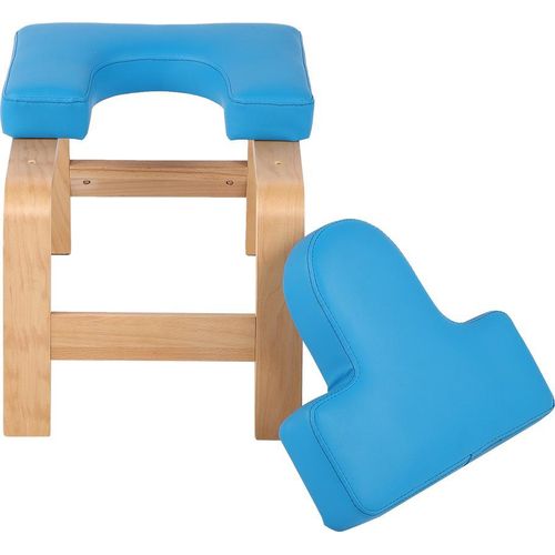 Yoga -Inversionsstuhl Blau Holz auf den Kopf nach unten Hocker Sport Bewegung Benchblue