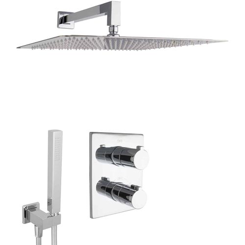 PaulGurkes Thermostat Dusch Set mit 40cm Regenbrause