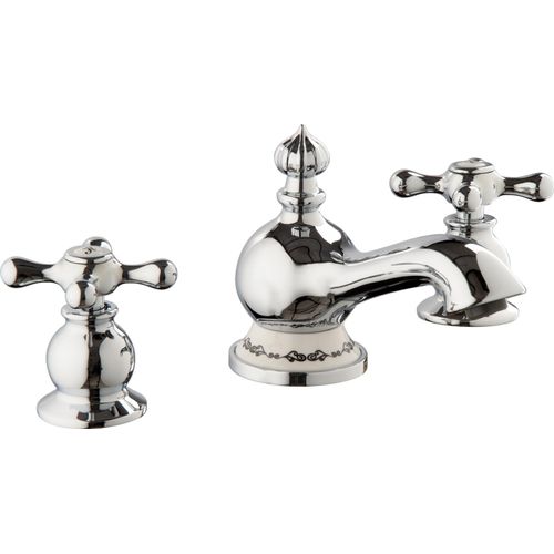 PaulGurkes Nostalgie 3-Loch Waschtischarmatur Nostalgie Landhausstil Retro Bordüre