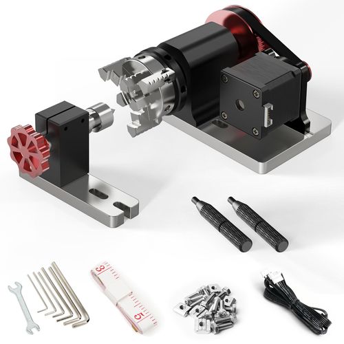 Two Trees - Rotationsmodul Kit,4 Achsen CNC Drehachse für TTC450 TTC450 Pro,zum Gräviermäschine von zylindrischen Objekten, Dosen, Drehachsen-Drehkit