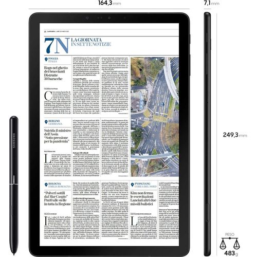 Samsung Galaxy Tab S4 Tablet 10.5 Zoll 64GB Erweiterbar Schwarz [Italienische Version] 4G