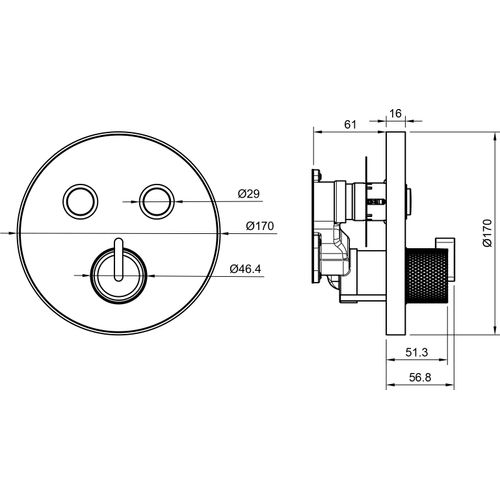 PaulGurkes UP-Armatur Matt-Schwarz Select-Armatur Rose-Gold