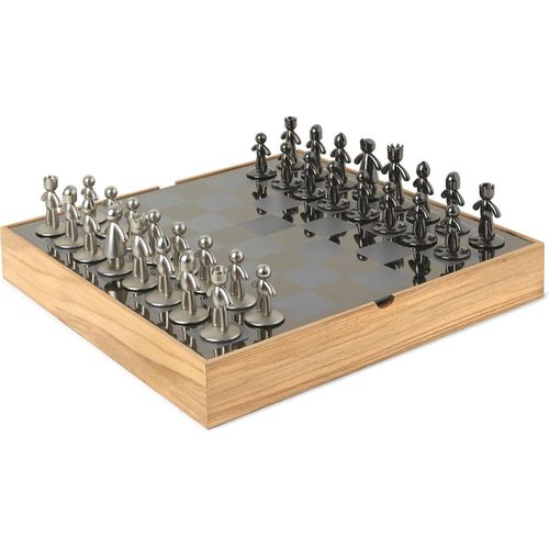 Umbra Buddy Schachbrett, Schachspiel, Spielzeug, Schach Spiel, Holz, Natur, 36 cm, 1005304-390