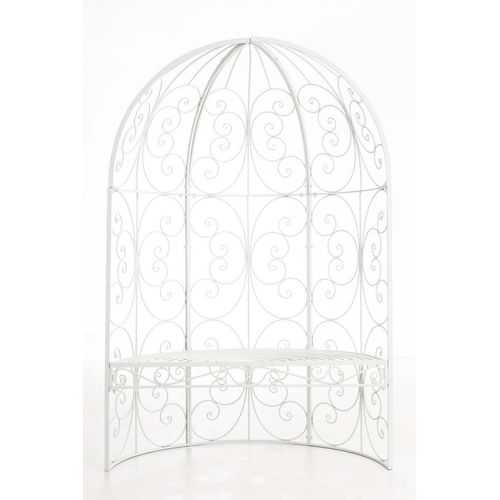 Halbpavillon HLO-CP4 mit Sitzbank weiß