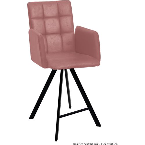 Thekenstuhl drehbar (2er-Set) Devalyn 52x108x60 Schwarz/Rosewood