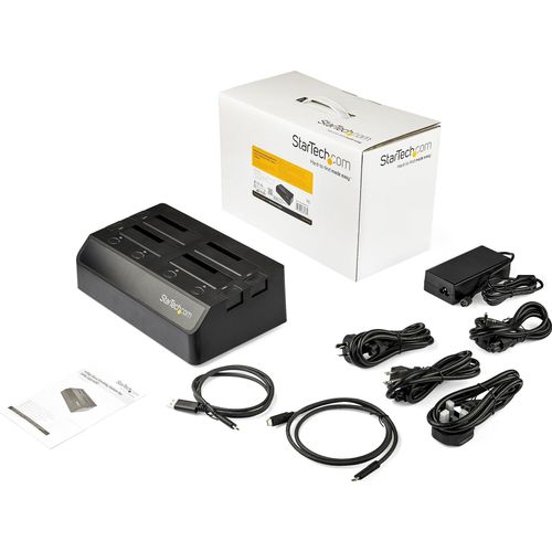 StarTech.com 4-Bay USB 3.1 to SATA Hard Drive Docking Station, 10Gbps USB Hard Drive Dock, External 2.53.5 SATA III (6Gbps)