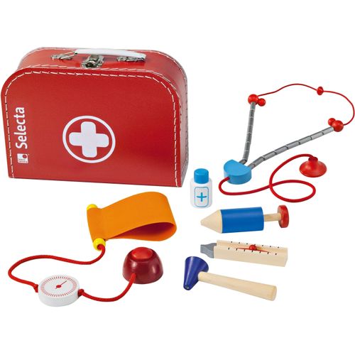 Spielzeug-Arztkoffer SELECTA, bunt (bunt, rot), Rollenspielzeug, KinderB:25cm H:9cm T:18cm, Made in Germany, B:25cm H:9cm T:18cm