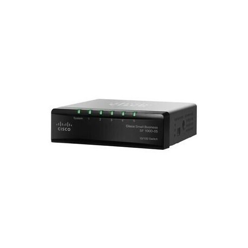 Cisco SF 100D-05, ungemanaged, IEEE 802.3, 1000 Eintragungen, 10/100 Mbps, 1 Gbit/Sek, Schwarz