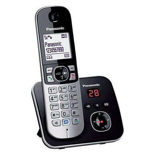 Panasonic KX-TG6824GB, DECT-Telefon, 120 Eintragungen, Anrufer-Identifikation, Schwarz, Silber