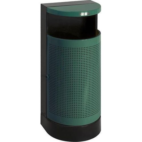 Halbrunder abfalbehälter für draußen - Grün