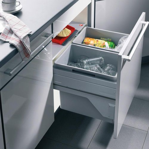 Abfallsorter EURO CARGO S-60/2 / 60 cm Schrankbreite / Hailo 3610-62 / Abfalleimer / Abfallsammler / Mülleimer