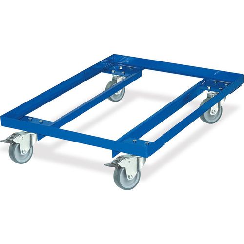 Fahrgestell/Rollrahmen, LxBxH 810 x 610 x 190 mm, Tragkraft 240 kg, 4 Lenkrollen, Vollgummibereifung …