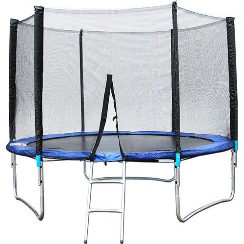 Trampolin XXL Ø 3m 10ft Gartentrampolin mit Leiter und Abdeckplane