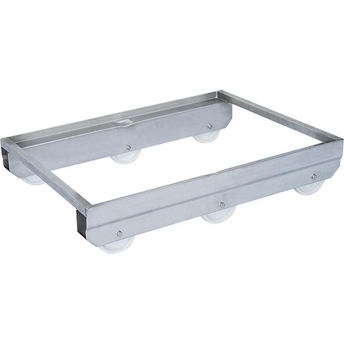 6-Rad-Wipproller aus Edelstahl, LxBxH 870 x 610 x 175 mm, Tragkraft 300 kg