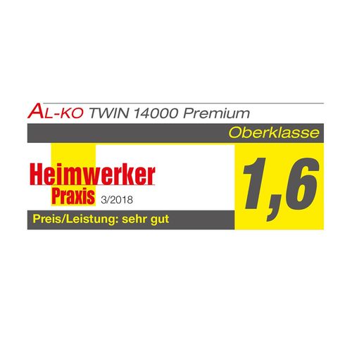 AL-KO Kombitauchpumpe TWIN 14000 Premium (1000 W Motorleistung, 15.000 l/h max. Fördermenge, 10 m max. Förderhöhe, 30 mm max. Korngröße)