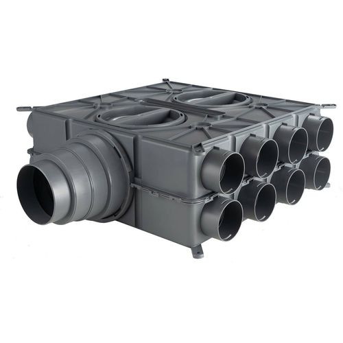 Wolf Luftverteiler DN 125 - 180 24 Stutzen DN75 mit 12 Verschlusskappen