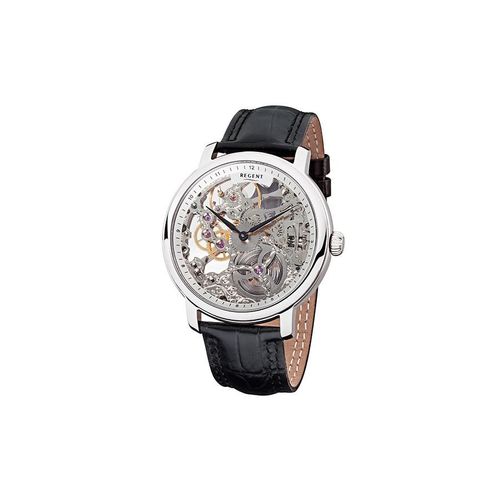 Regent Herren Uhr Lederarmband GM-1429 Analog Leder Armbanduhr schwarz URGM1429