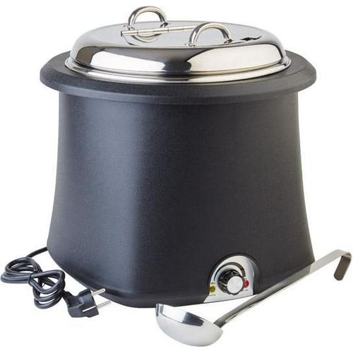 APS 11901 Elektrischer Suppentopf, 10 Liter, inkl. Schöpfkelle, 420-550 Watt, Ø 38 cm, Höhe 36,5 cm