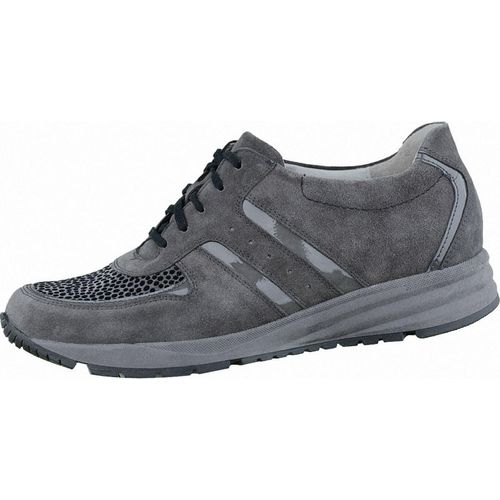 Waldläufer Kimari 15 Damen Leder Sneakers asphalt, Weite K, für lose Einlagen, Lederfußbett, 1337110/5.0