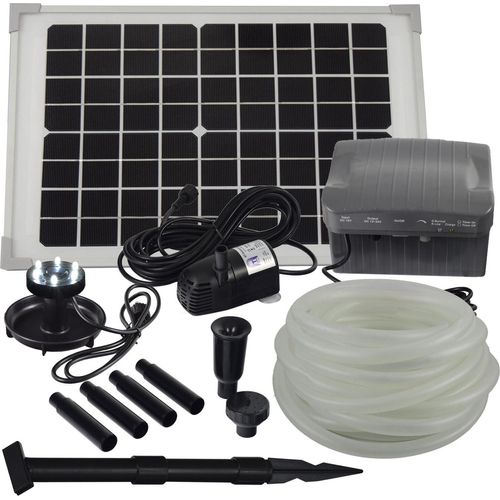 Agora-Tec® Solar Bachlauf - Pumpen - Set mit Akku und LED Licht AT-10W-BLH-V2.0