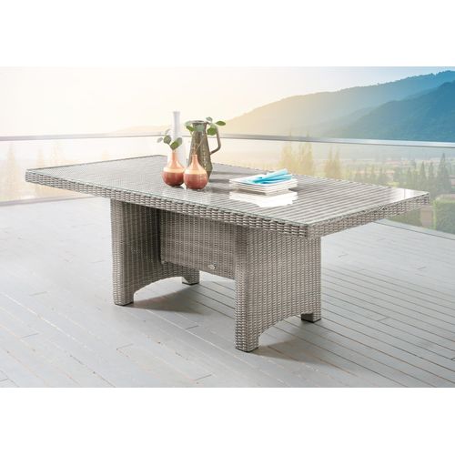 Destiny Gartentisch Luna Weiß Tisch Polyrattan Geflechttisch 200 x 100 Esstisch