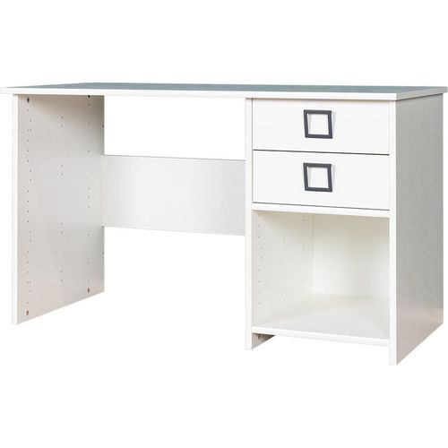 Schreibtisch 28, Farbe: Weiß - Abmessungen: 74 x 125 x 60 cm (H x B x T)