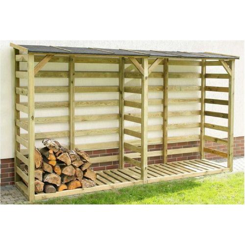 Kaminholzunterstand 05 - Abmessungen: 360 x 80 x 205 cm (L x B x H)