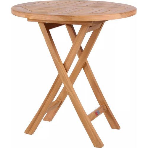Klapptisch Sutton rund 70 cm Teakholz massiv Balkon Garten Tisch