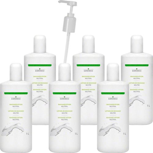 cosiMed Massagelotion-Set 6x Massagelotion neutral, 1 l, inkl. Dosierpumpe