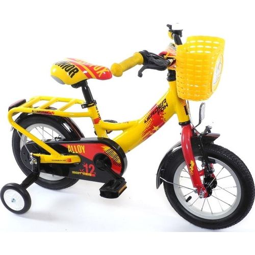 12 Zoll leichtes Aluminum Kinderrad Leader Fox Star Girl Fahrrad Körbchen gelb