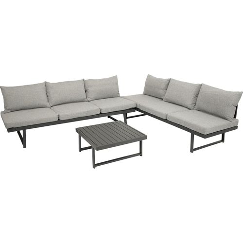 Funktions-Loungeset Sitzgruppe Eckgruppe Aluminium, 3-teilig