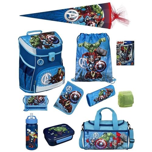 Avengers Schulranzen Set 15tlg Scooli Campus Fit Schultasche 1. Klasse mit Sporttasche und Schultüte 85cm Schulanfang Einschulung