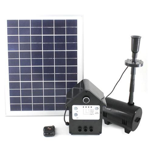 Mauk Solar Teichpumpe 10W 800 l/h Solarpumpe LED Gartenteichpumpe
